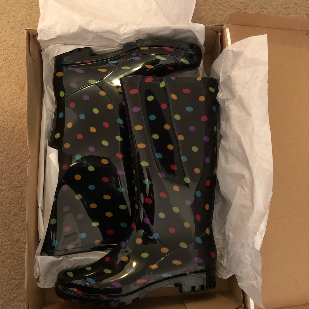 Arizona Jean Company multi dot rain boots